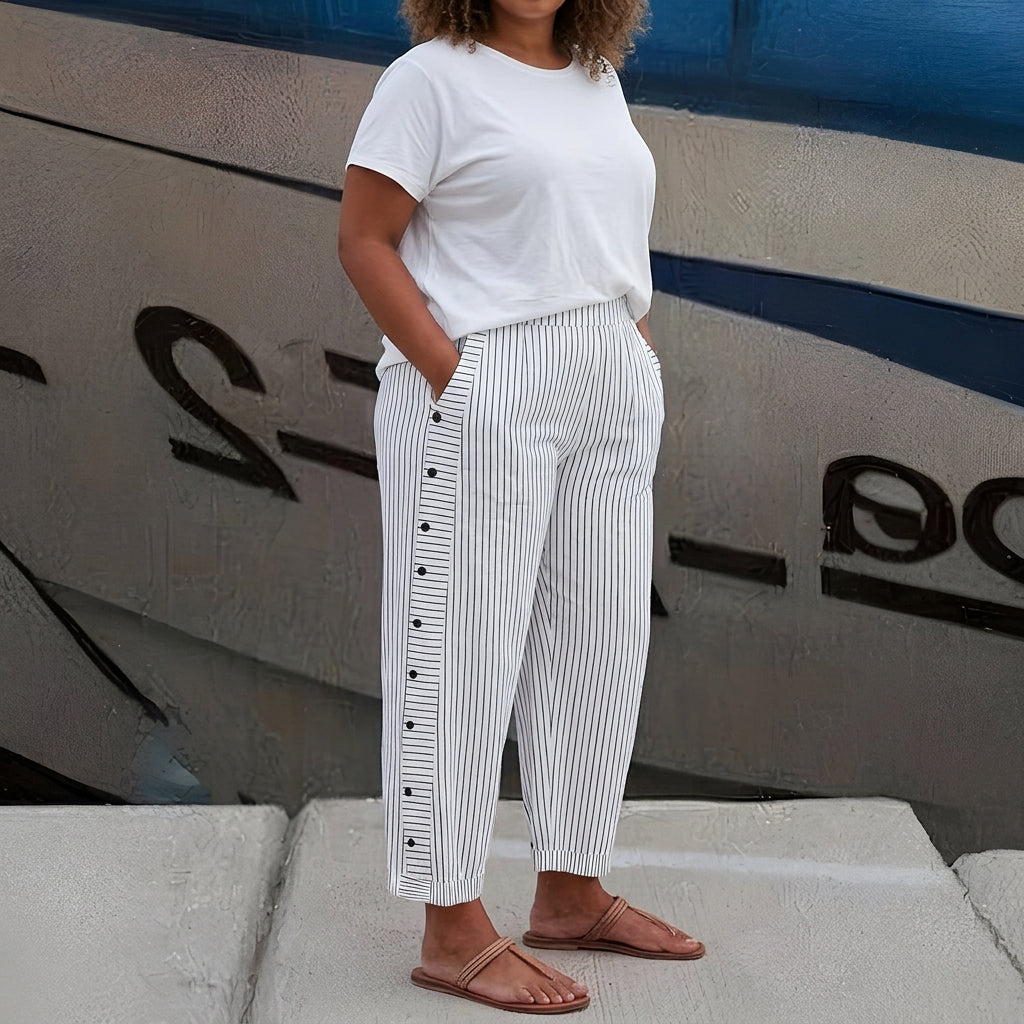 Eulalia | Comfortabele Broek met Zakken aan de Zijkant