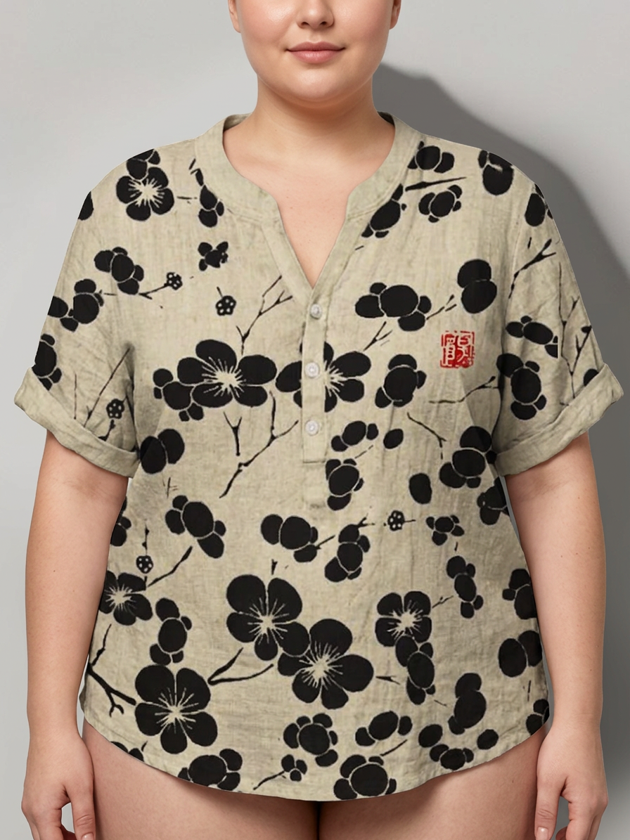 Dovie | Japanse blouse met kersenbloesem