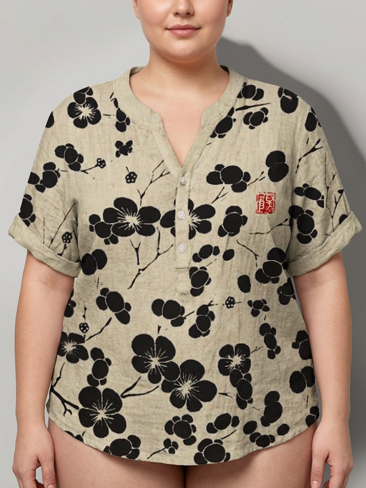 Dovie | Japanse blouse met kersenbloesem