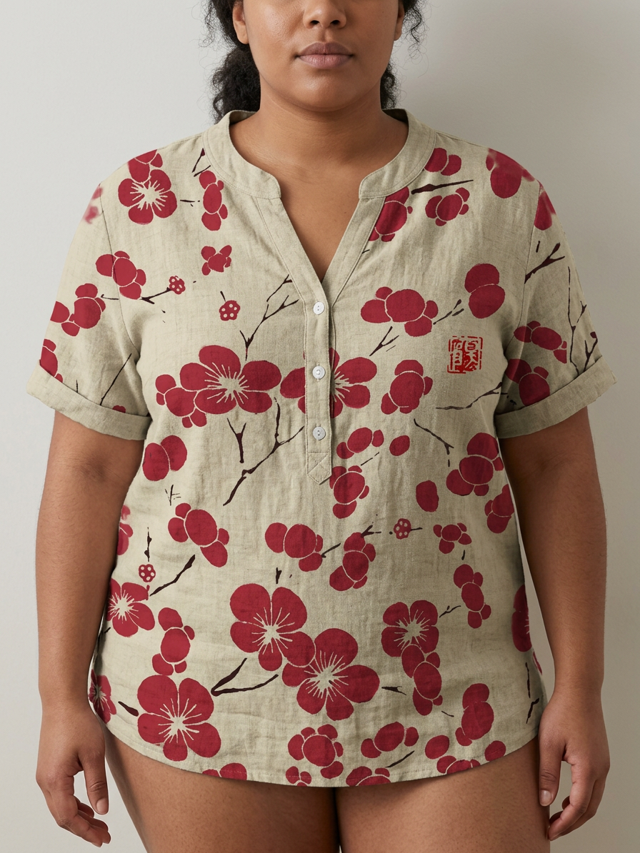 Dovie | Japanse blouse met kersenbloesem