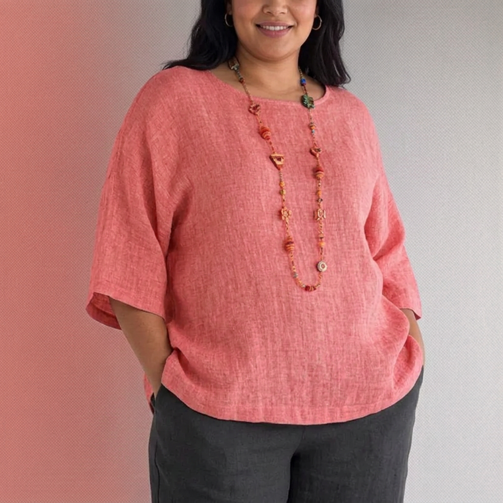 Tova | T-shirt met ronde hals en 3/4 mouwen