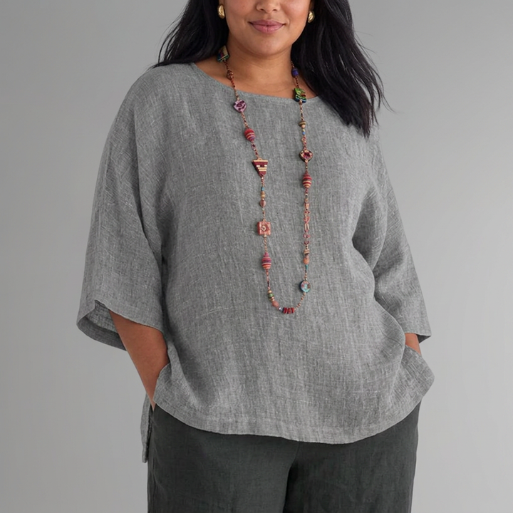 Tova | T-shirt met ronde hals en 3/4 mouwen