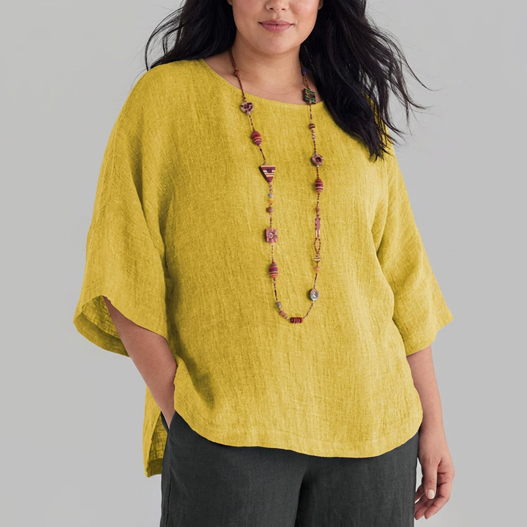 Tova | T-shirt met ronde hals en 3/4 mouwen