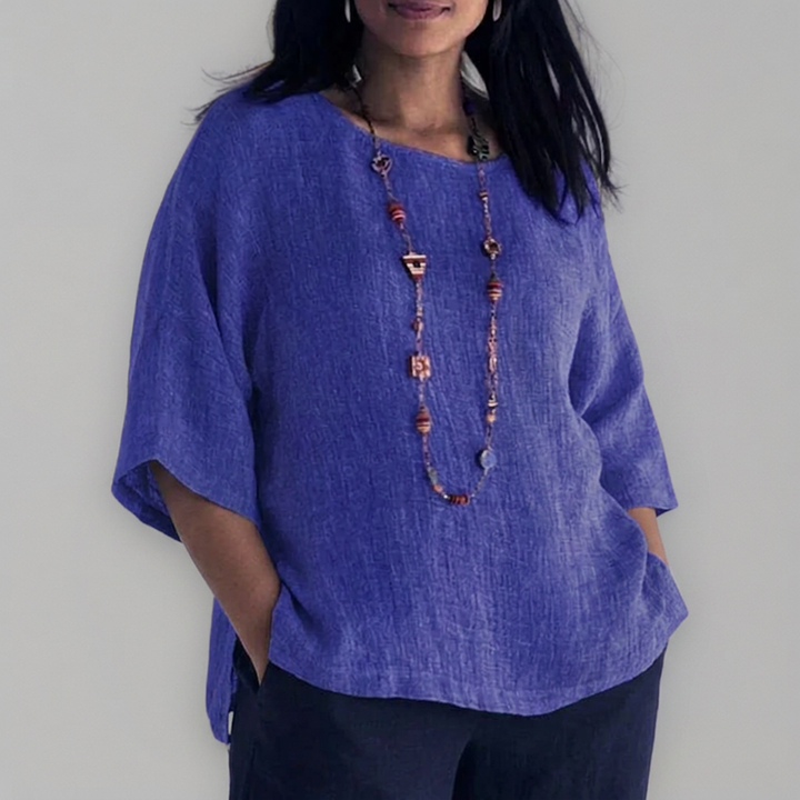 Tova | T-shirt met ronde hals en 3/4 mouwen