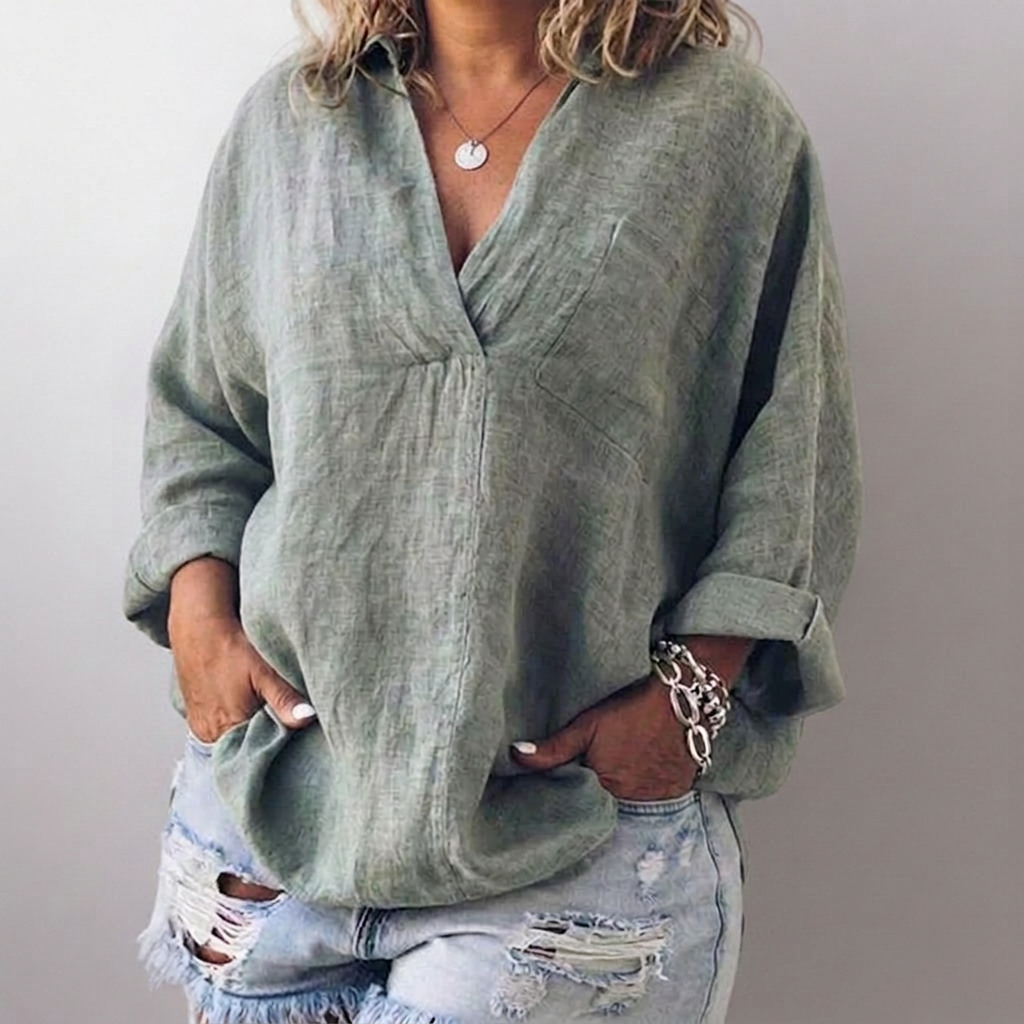 Lorie┃Comfortabel langarm shirt met V-hals