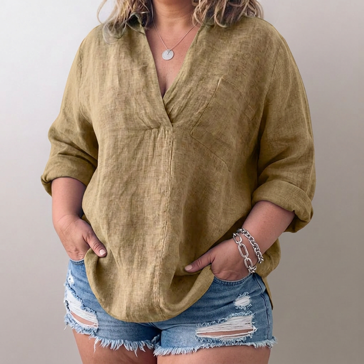 Lorie┃Comfortabel langarm shirt met V-hals
