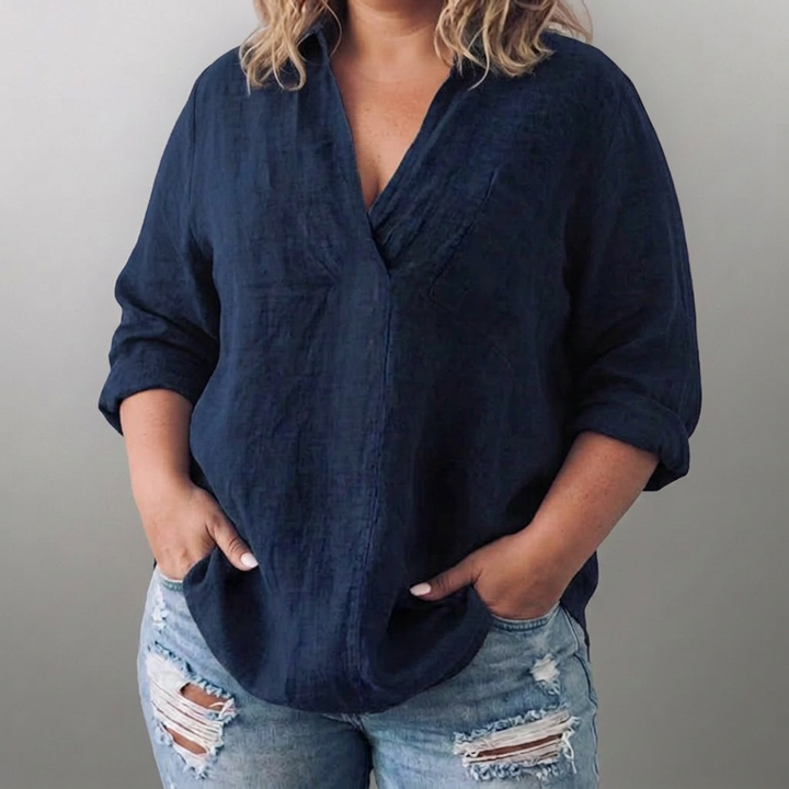 Lorie┃Comfortabel langarm shirt met V-hals