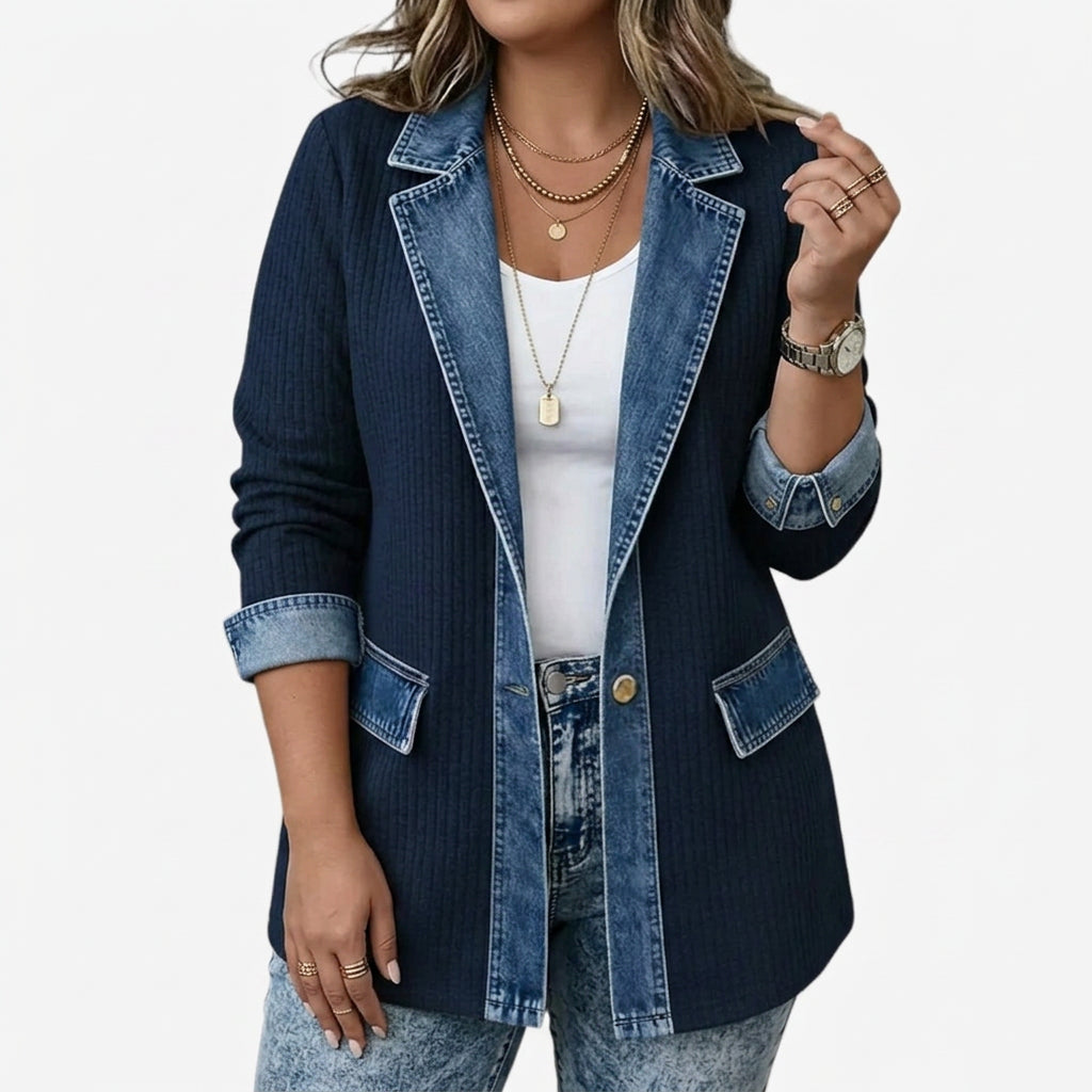 Yuki | Indigo Gebreide Jas