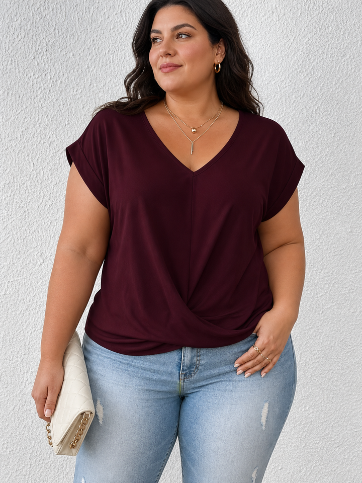 BELLA | Classic Twist Detail V-Hals Top