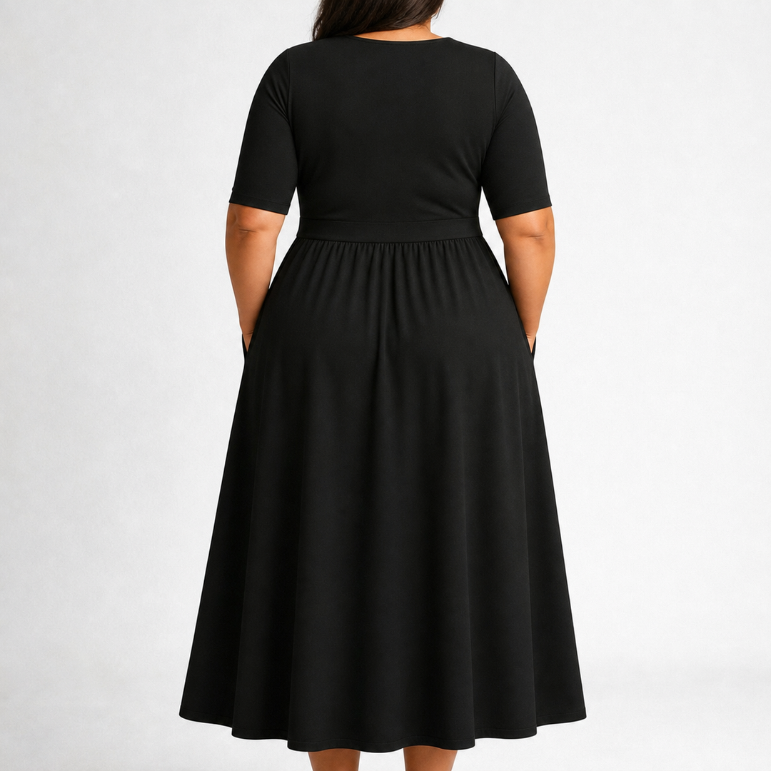 Eleanor | Elegante Midi-jurk met Zakken