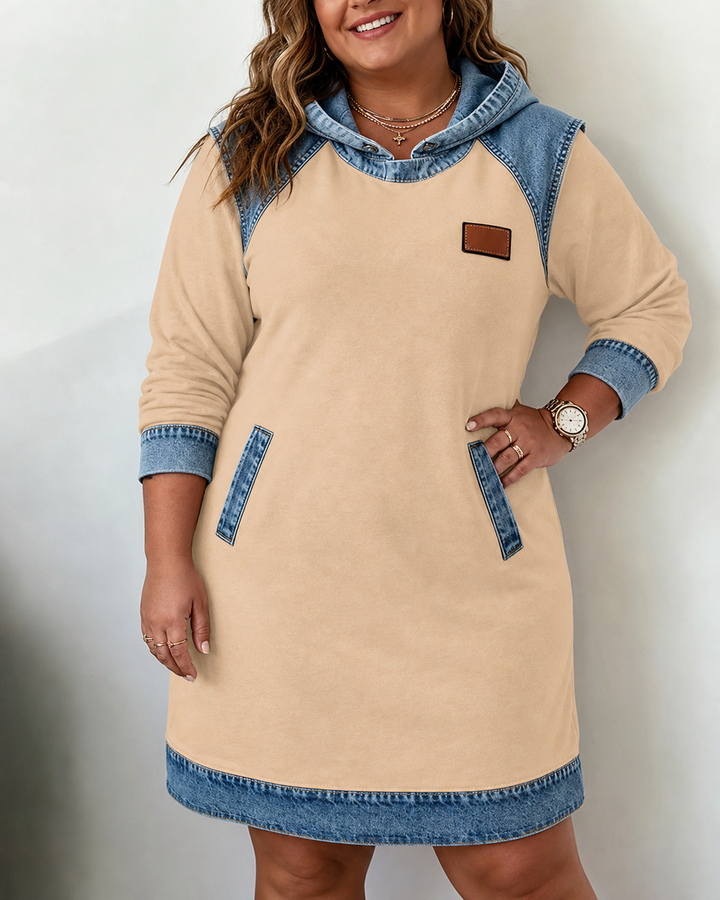 Alexa | Gezellige Contrast Hoodie Jurk