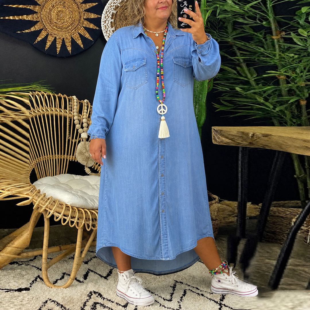 Adeline | Denim Overhemdjurk