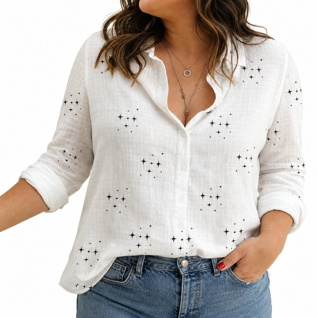 QUINN | Klassieke Gedrukte Blouse