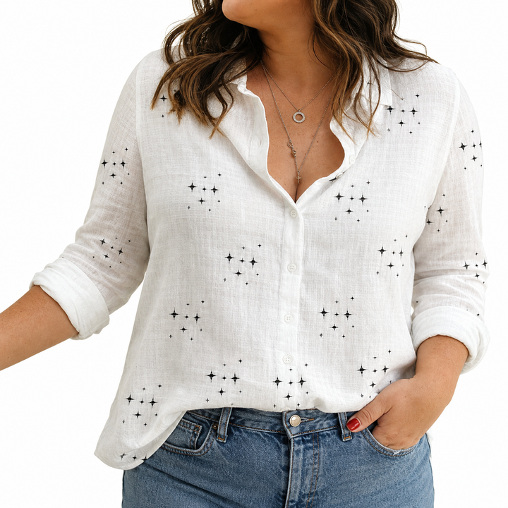 QUINN | Klassieke Gedrukte Blouse