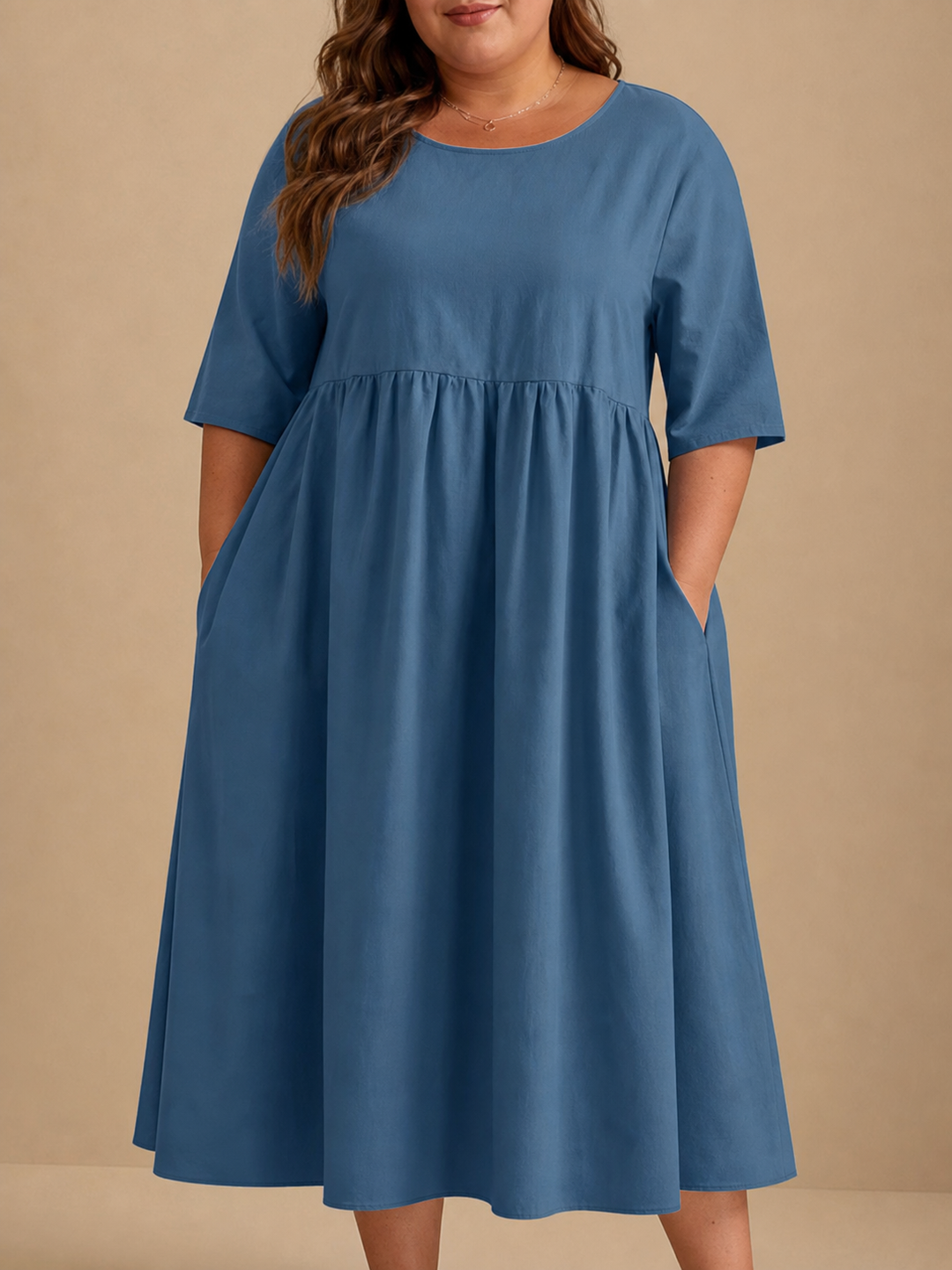 Emily | Klassieke Midi Mouwen Jurk
