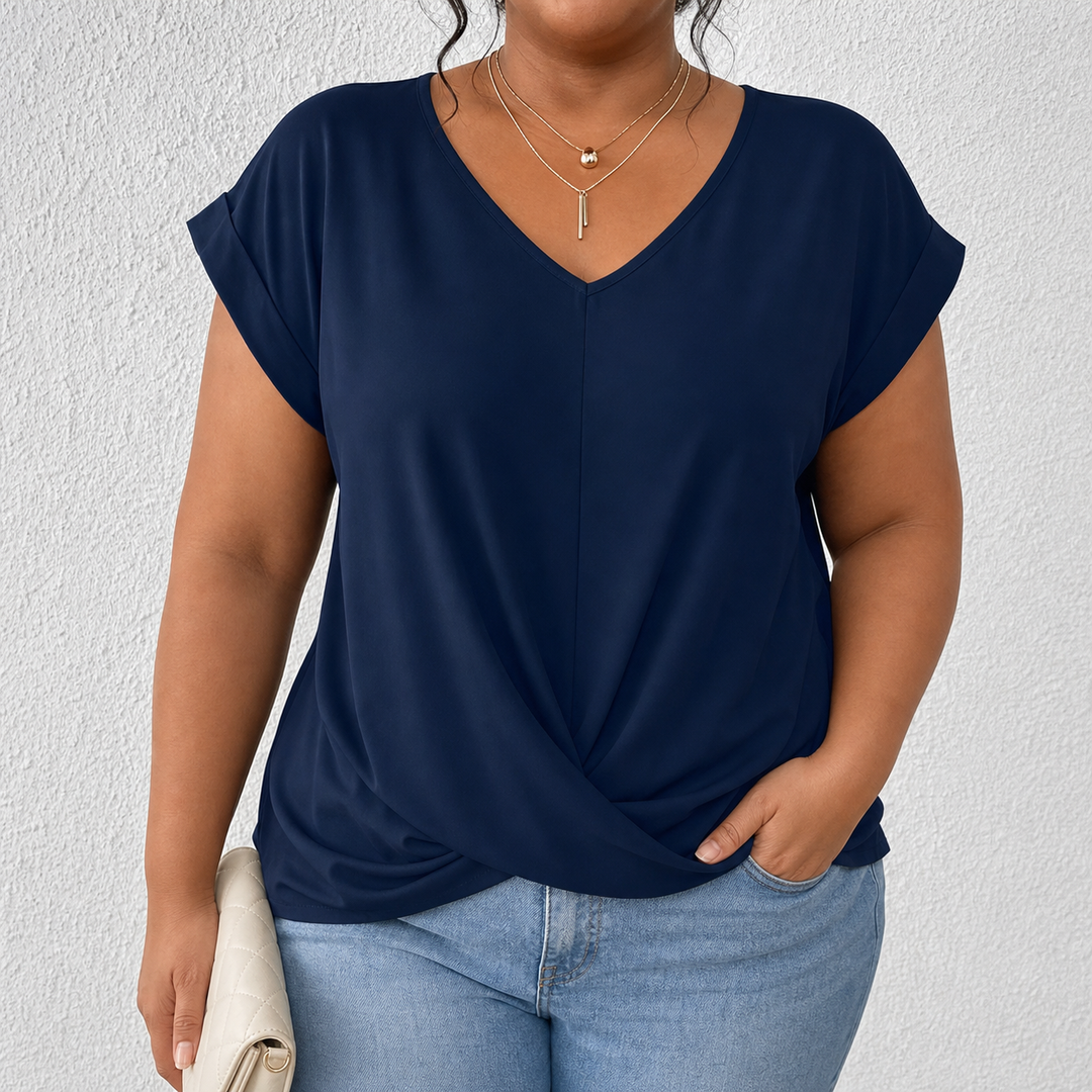BELLA | Classic Twist Detail V-Hals Top