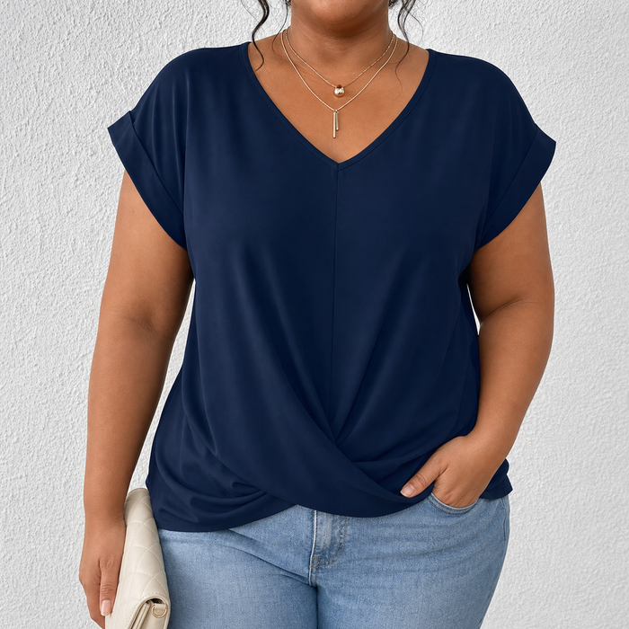 BELLA | Classic Twist Detail V-Hals Top