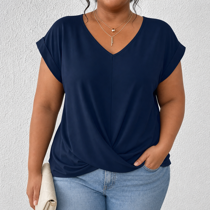 BELLA | Classic Twist Detail V-Hals Top
