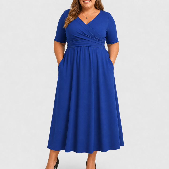 Eleanor | Elegante Midi-jurk met Zakken