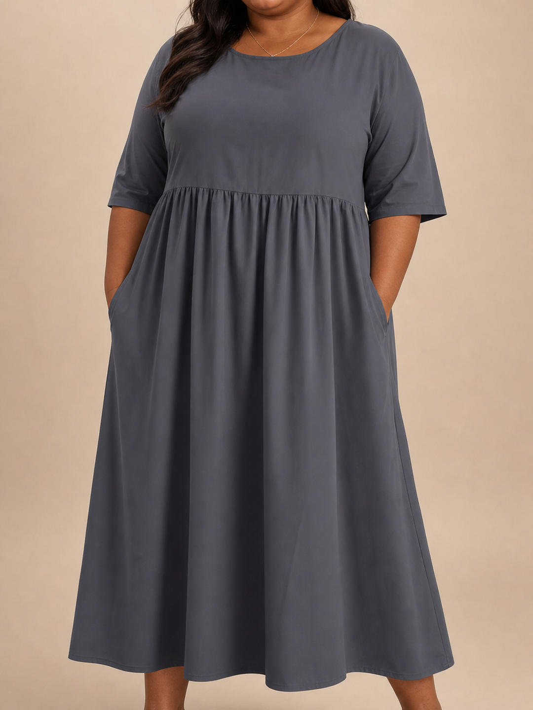 Emily | Klassieke Midi Mouwen Jurk