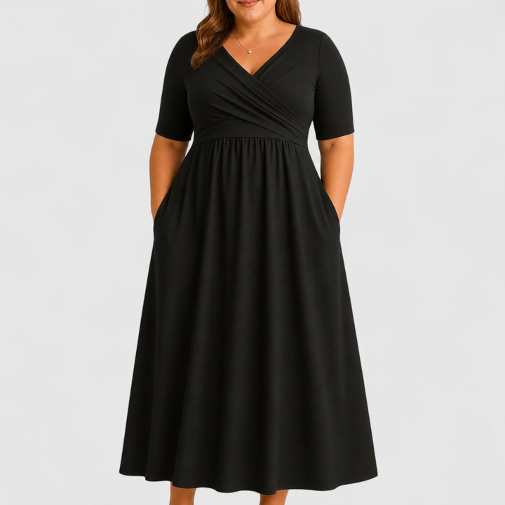 Eleanor | Elegante Midi-jurk met Zakken