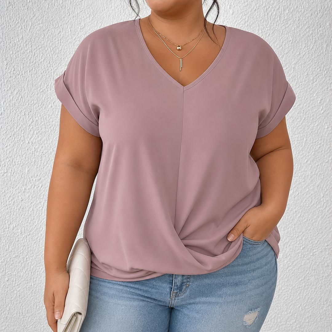 BELLA | Classic Twist Detail V-Hals Top