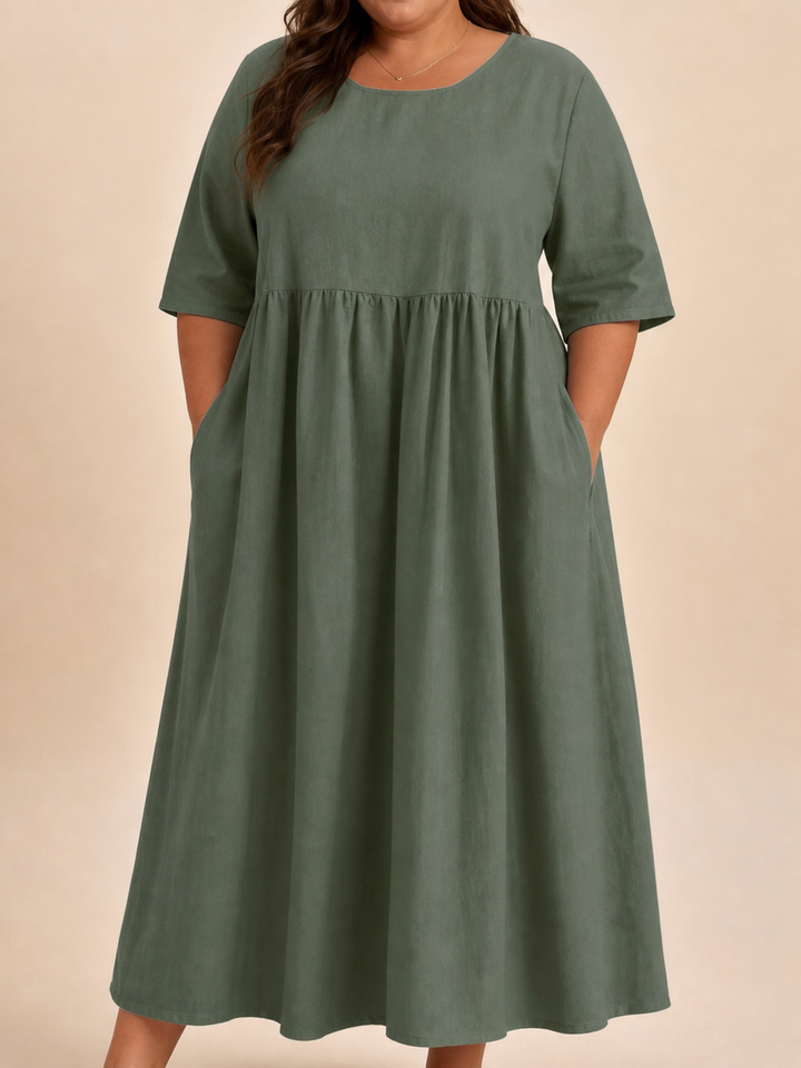 Emily | Klassieke Midi Mouwen Jurk