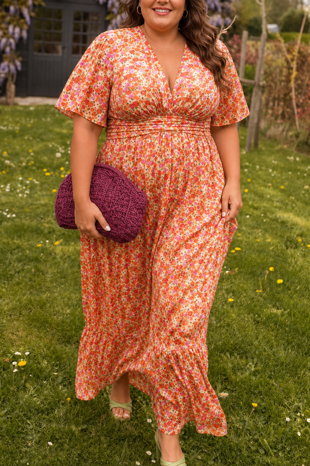 Natalie | Flatterende Gedrukte Maxi Jurk