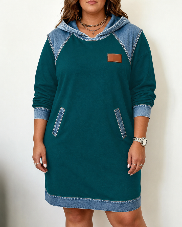 Alexa | Gezellige Contrast Hoodie Jurk