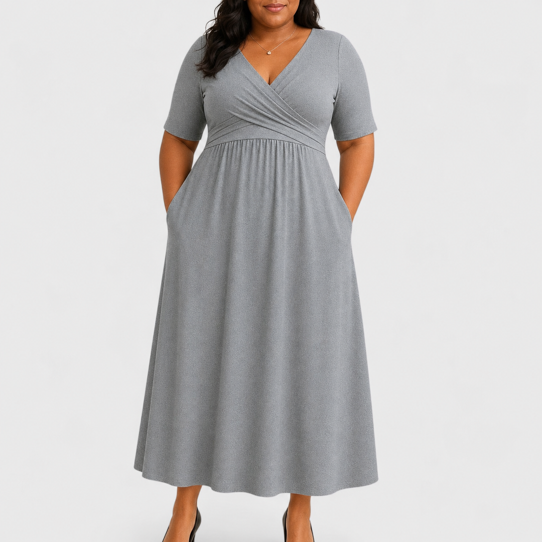 Eleanor | Elegante Midi-jurk met Zakken