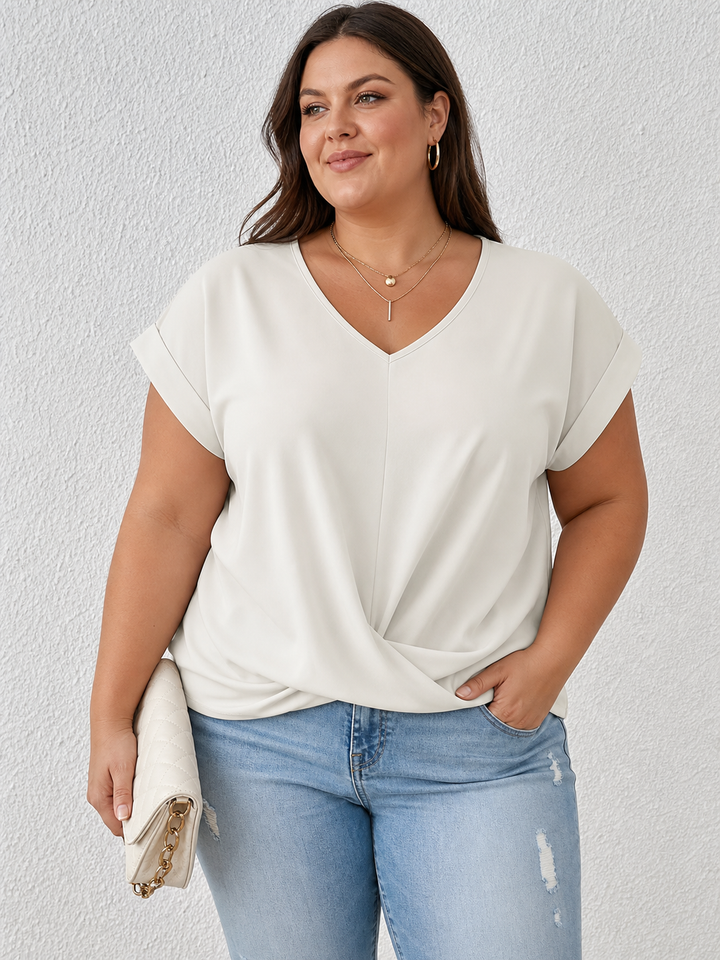 BELLA | Classic Twist Detail V-Hals Top