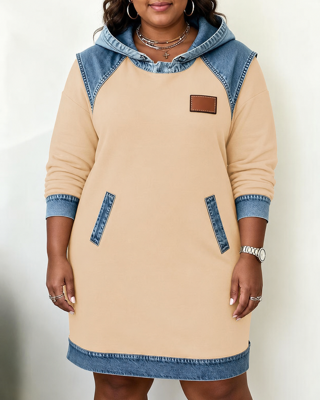 Alexa | Gezellige Contrast Hoodie Jurk