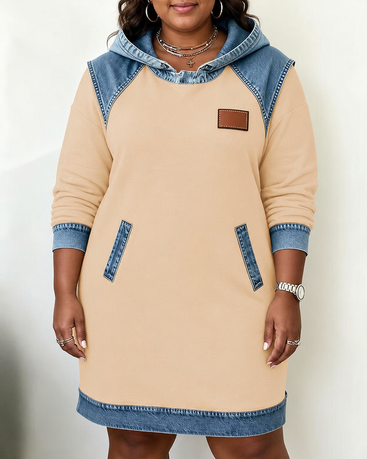 Alexa | Gezellige Contrast Hoodie Jurk