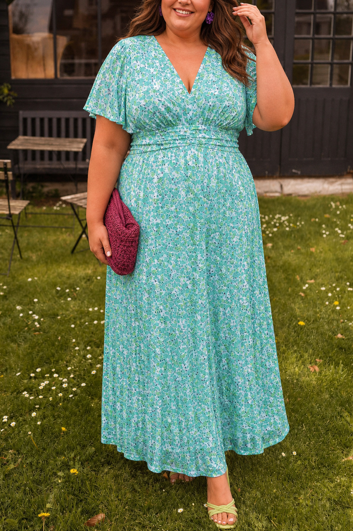 Natalie | Flatterende Gedrukte Maxi Jurk