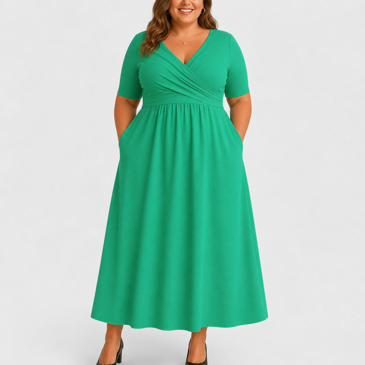 Eleanor | Elegante Midi-jurk met Zakken