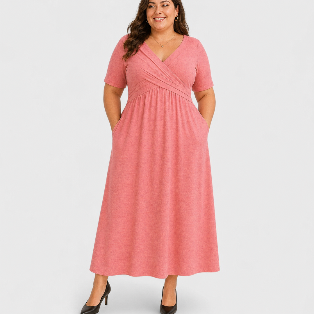 Eleanor | Elegante Midi-jurk met Zakken