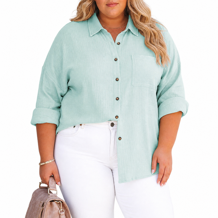 MADELYN | Casual Knop-down Blouse met Lange Mouwen