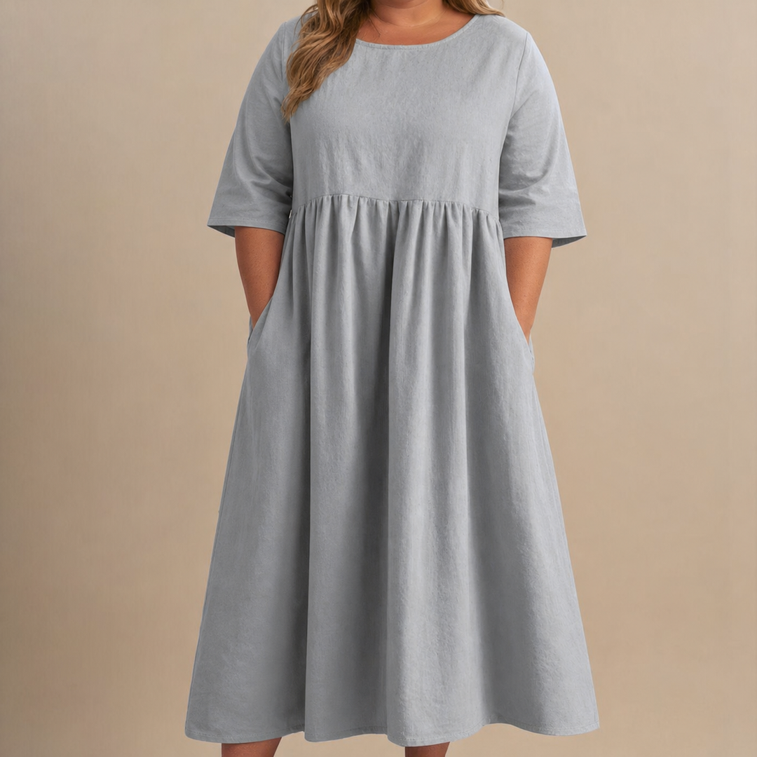 Emily | Klassieke Midi Mouwen Jurk