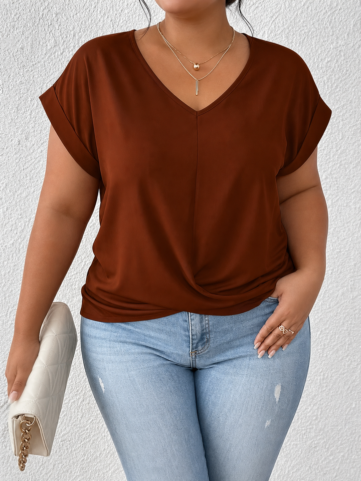BELLA | Classic Twist Detail V-Hals Top