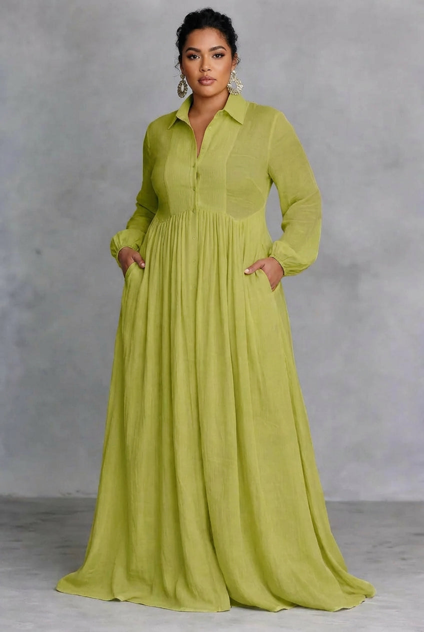 Verity | Flowing Button-Front Maxi Dress