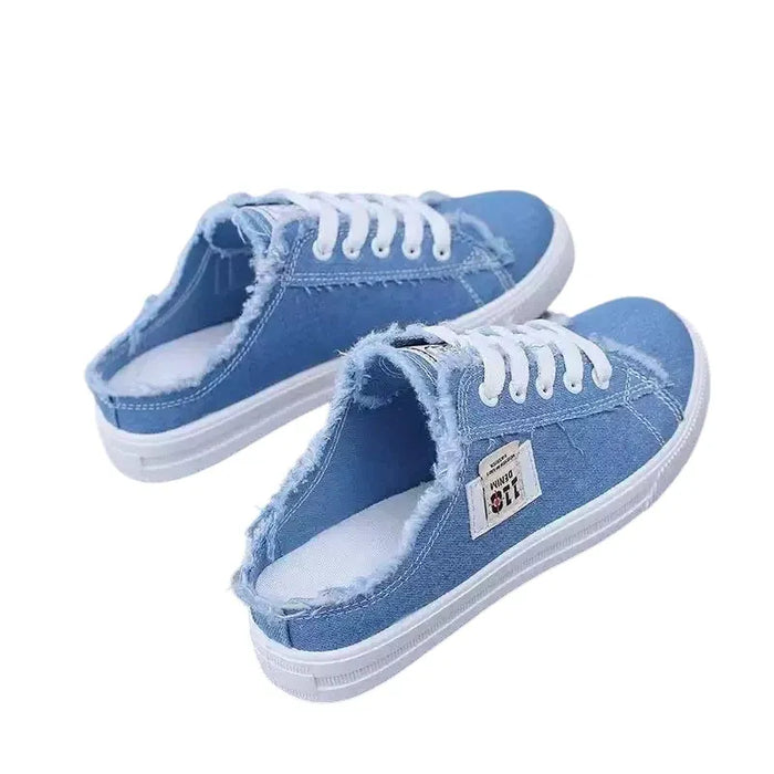 Dames Sneaker Mules met Rafels en Vetersluiting
