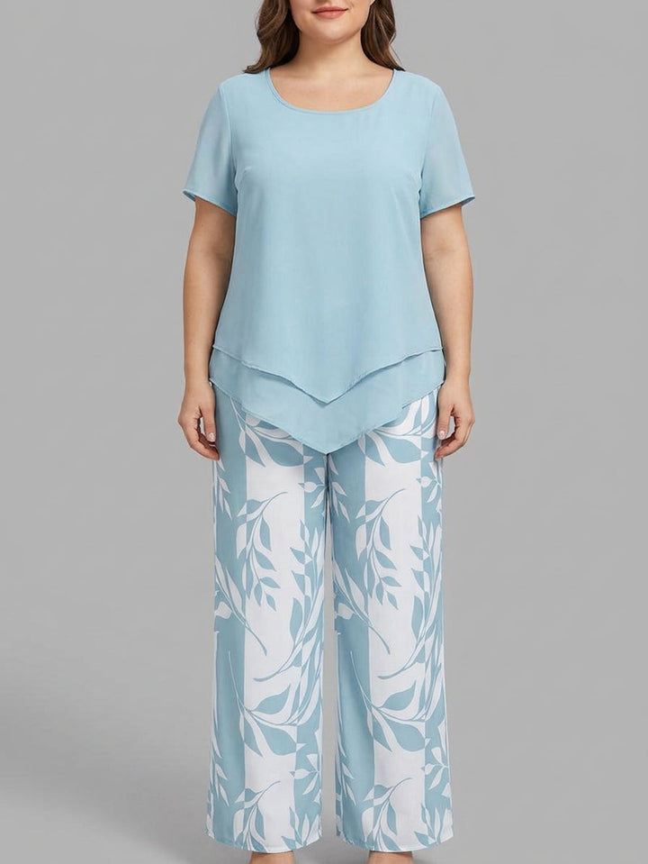 Cosima | Casual Bladprint Twee-delig Set