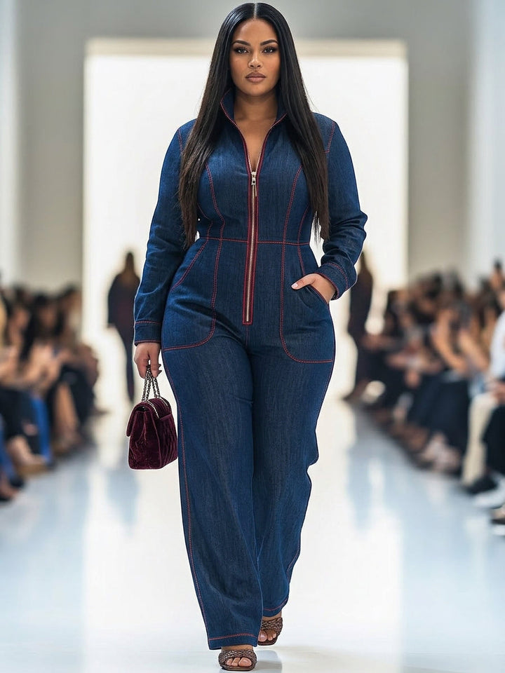 Rosa - Casual Wijde Pijpen Jumpsuit