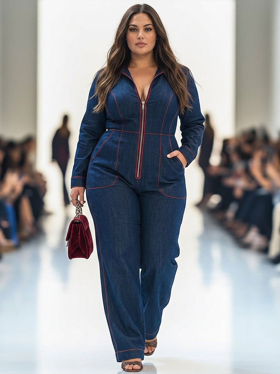 Rosa - Casual Wijde Pijpen Jumpsuit
