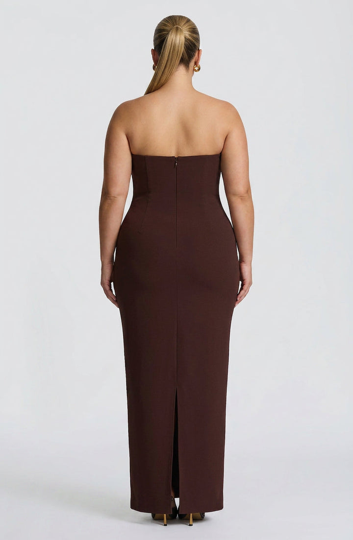 Loredana Maxi Jurk - Pruimenbruin