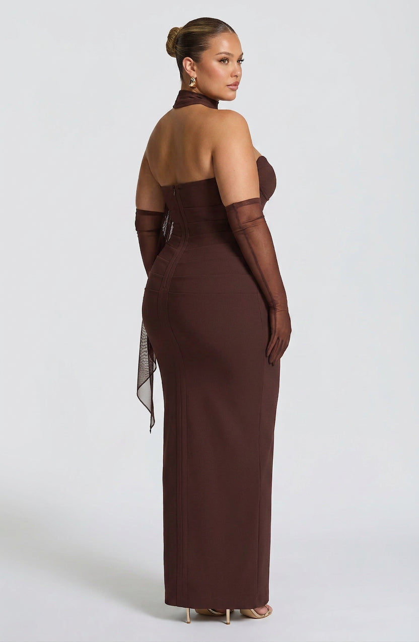 Loredana Maxi Jurk - Pruimenbruin