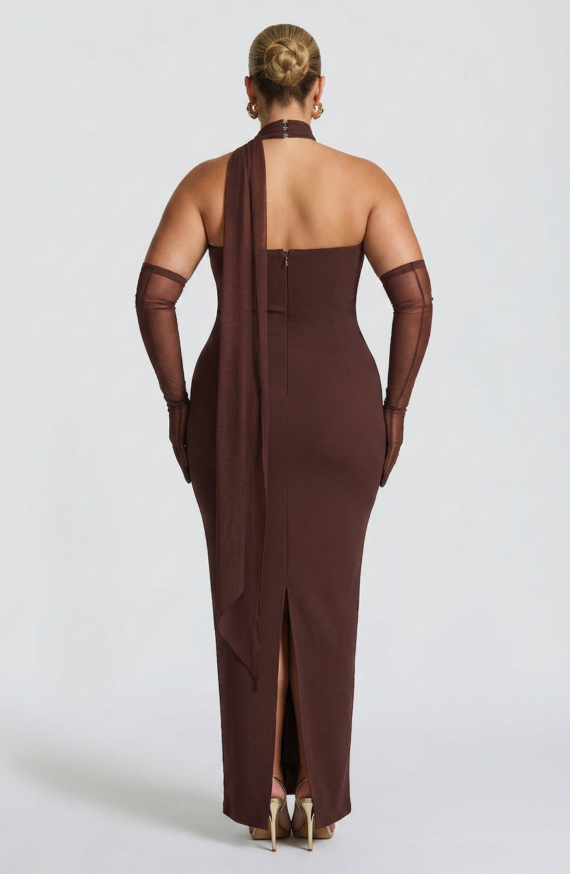 Loredana Maxi Jurk - Pruimenbruin