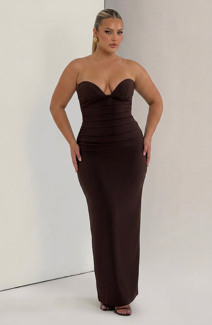 Loredana Maxi Jurk - Pruimenbruin