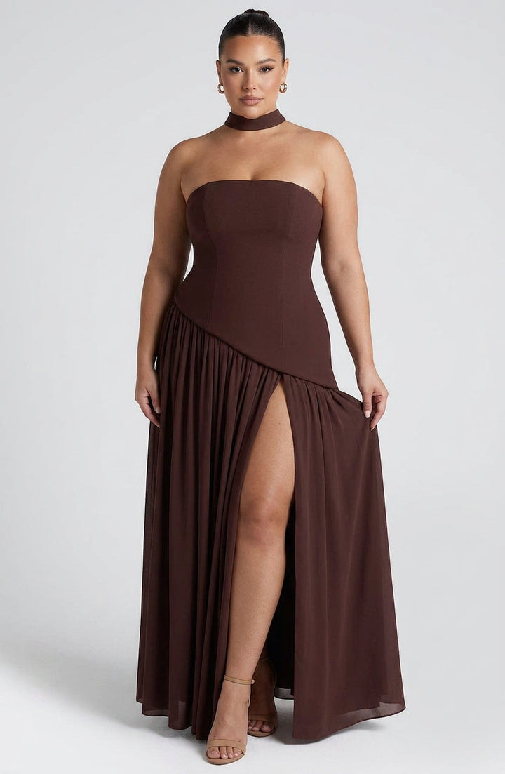 Carys Maxi Jurk - Pruimbruin