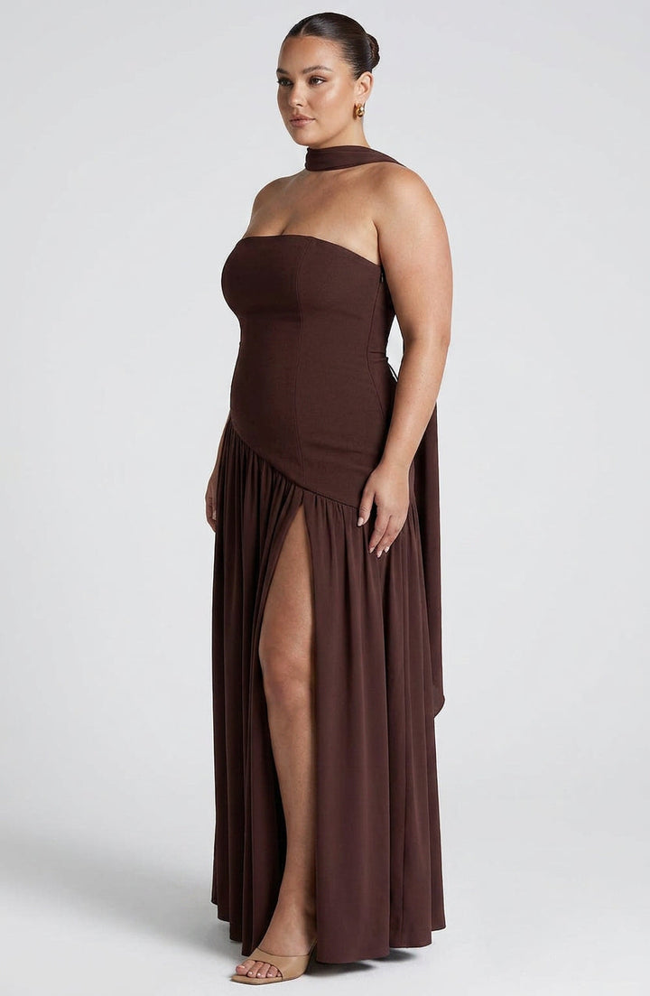 Carys Maxi Jurk - Pruimbruin